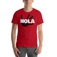 Hola Shirt, Red w/ Black Hand