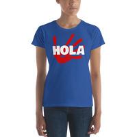 Hola Shirt, Blue w/ Red Hand
